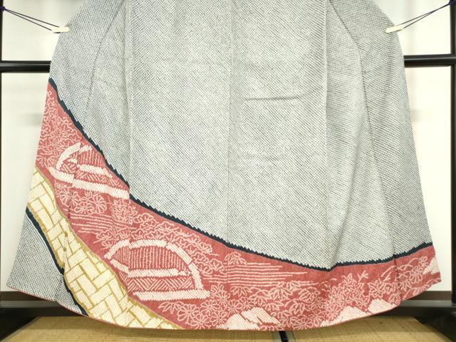 平和屋着物●訪問着　総絞り　籬花文　正絹　逸品　DAAY9348az