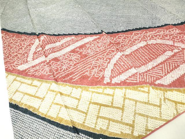 平和屋着物●訪問着　総絞り　籬花文　正絹　逸品　DAAY9348az