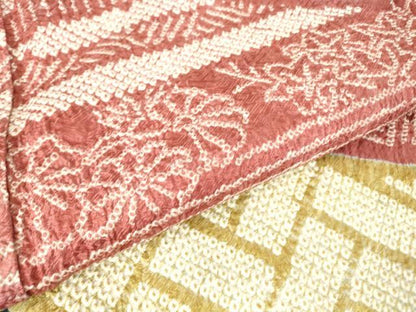 平和屋着物●訪問着　総絞り　籬花文　正絹　逸品　DAAY9348az