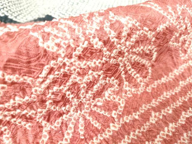平和屋着物●訪問着　総絞り　籬花文　正絹　逸品　DAAY9348az