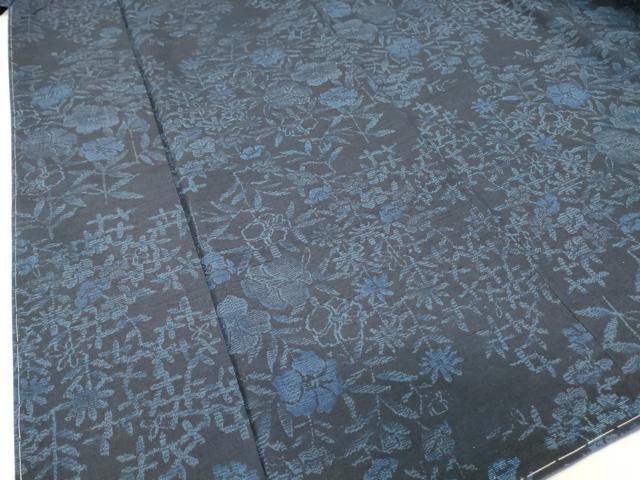 平和屋着物●結城紬 草花文 証紙付き やまと金ラベル 正絹 逸品 未使用 DAAY9350az
