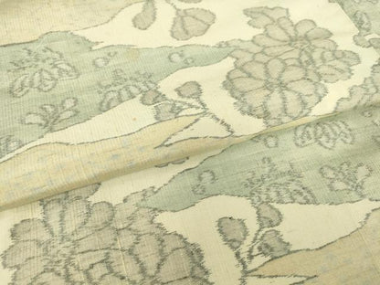 平和屋着物●上質な紬 霞取花文 正絹 逸品 DAAY9361az