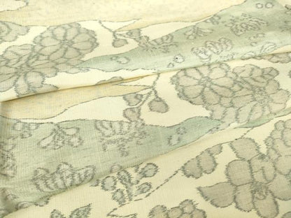 平和屋着物●上質な紬 霞取花文 正絹 逸品 DAAY9361az