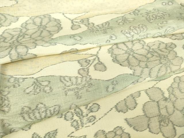 平和屋着物●上質な紬 霞取花文 正絹 逸品 DAAY9361az