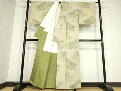 平和屋着物●上質な紬 　霞文 　正絹　逸品　未使用　DAAY9500az