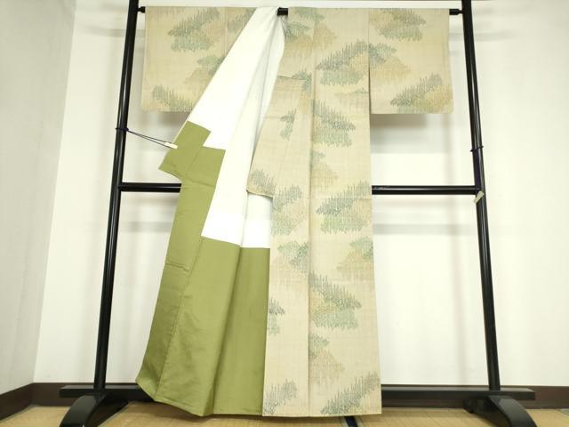 平和屋着物●上質な紬 　霞文 　正絹　逸品　未使用　DAAY9500az