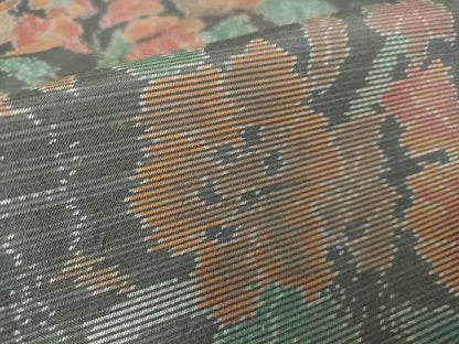 平和屋着物●本場大島紬 草花文 正絹 逸品 DAAY9501az