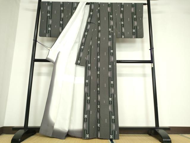 平和屋着物●上質な小紋 間道 正絹 逸品 DAAY9514az