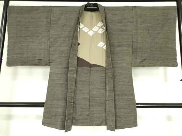 平和屋着物●男性　紬　アンサンブル　霞文　正絹　逸品　DAAY9545az