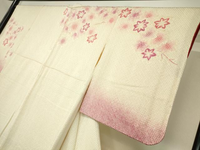 平和屋着物○訪問着 総絞り 枝葉文 正絹 逸品 AABB7302ck