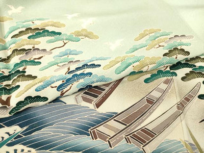 平和屋着物●本加賀友禅作家 村田幸司 色留袖 水辺風景松文 正絹 逸品 DAAY9655az