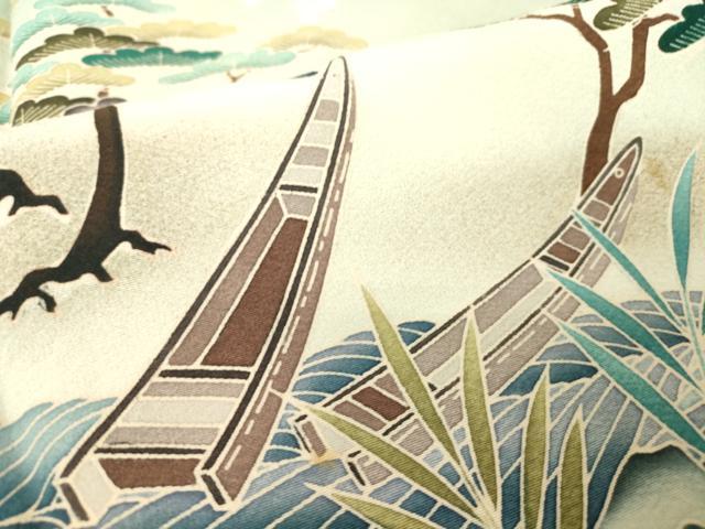 平和屋着物●本加賀友禅作家 村田幸司 色留袖 水辺風景松文 正絹 逸品 DAAY9655az