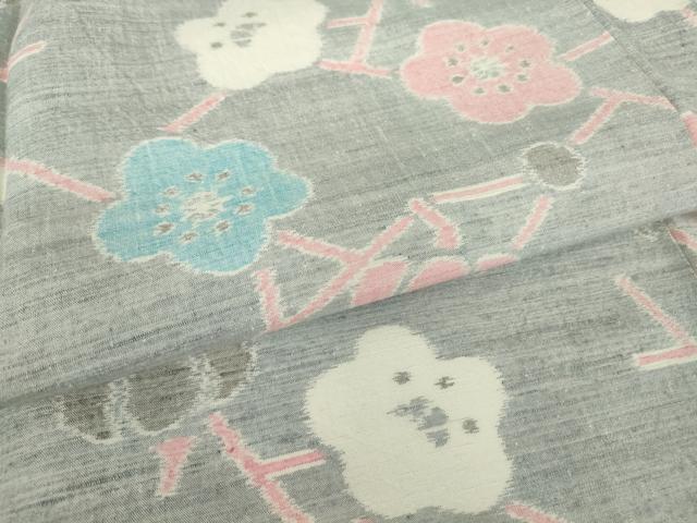 平和屋着物●上質な紬 枝梅文 正絹 逸品 DAAY9658az