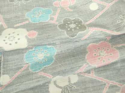 平和屋着物●上質な紬 枝梅文 正絹 逸品 DAAY9658az