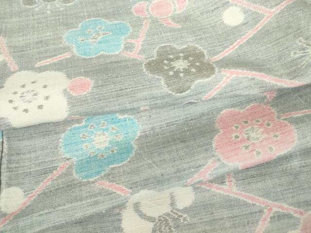 平和屋着物●上質な紬 枝梅文 正絹 逸品 DAAY9658az