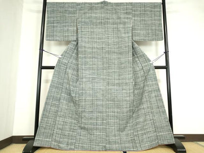 平和屋着物●上質な紬 格子 正絹 逸品 DAAY9666az