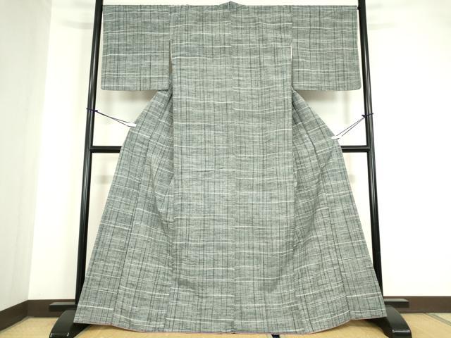 平和屋着物●上質な紬 格子 正絹 逸品 DAAY9666az