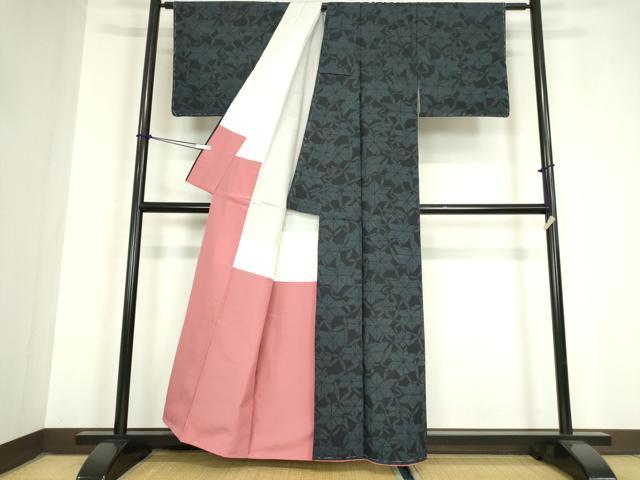 平和屋着物●結城紬　麻の葉文　正絹　逸品　未使用　DAAY9667az