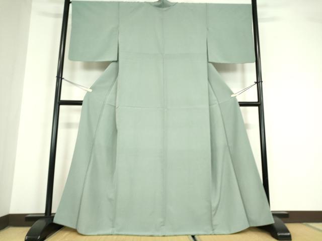 平和屋着物●江戸小紋　竹万筋　千草鼠色×千草色　洗える着物　DAAY9756az