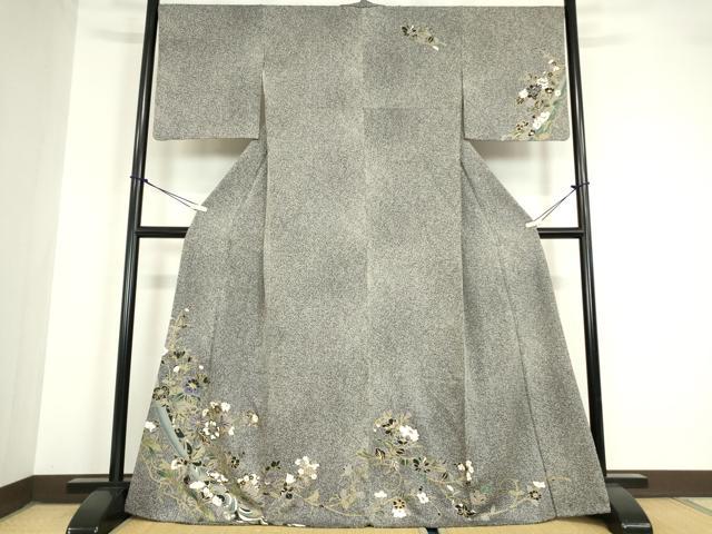 平和屋着物●極上　訪問着　草花文　たたき染め　金彩　逸品　未使用　CZAA5306s6 平和屋着物○訪問着 草花文 たたき染め 金彩 正絹 逸品 DAAY9781az
