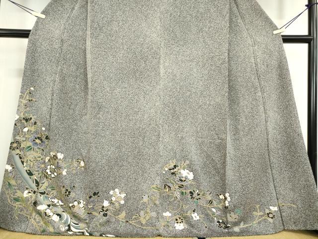 平和屋着物●訪問着　研彩織　草花文　たたき染め　金彩　反端付き　正絹　逸品　未使用　CABD0052ut 平和屋着物□訪問着 絞り 刺繍 草花文 金彩 正絹 逸品 CABB7417dyの