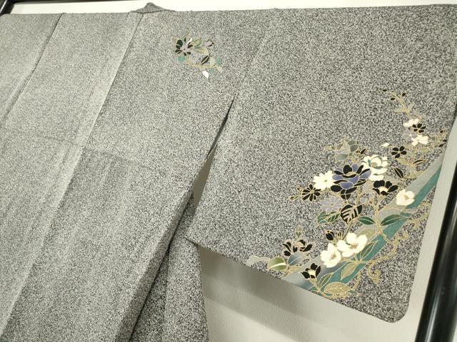 平和屋着物○訪問着 草花文 たたき染め 金彩 正絹 逸品 DAAY9781az