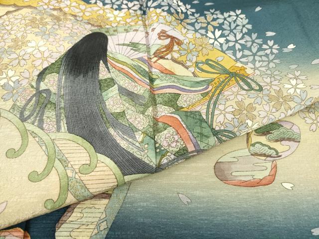 平和屋着物●訪問着　作家物　源氏物語　暈し染め　金彩　正絹　逸品　DAAY9782az 平和屋着物○訪問着 作家物 源氏物語 暈し染め 金彩 正絹 逸品