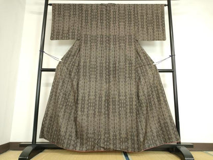 平和屋着物●本場大島紬　7マルキ　麻の葉間道　正絹　逸品　DAAY9944az