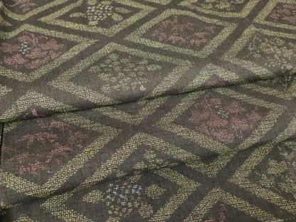 平和屋着物●本場結城紬　重要無形文化財　菱花文　100亀甲　正絹　逸品　未使用　DAAY9948az