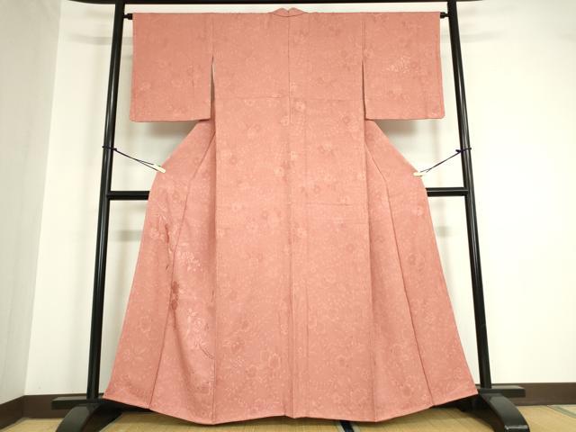平和屋着物●無地絵羽訪問着　総刺繍　辻が花地紋　退紅色　正絹　逸品　未使用　DAAY9951az 平和屋着物○無地絵羽訪問着 総刺繍 辻が花地紋 退紅色 正絹