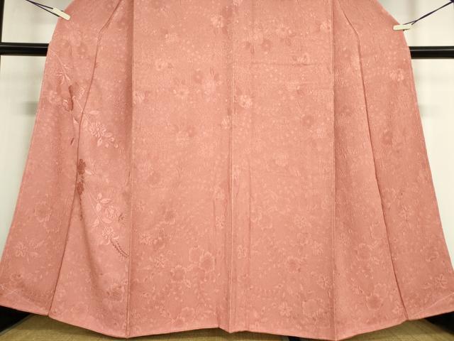 平和屋着物●無地絵羽訪問着　総刺繍　辻が花地紋　退紅色　正絹　逸品　未使用　DAAY9951az 平和屋着物○無地絵羽訪問着 総刺繍 辻が花地紋 退紅色 正絹