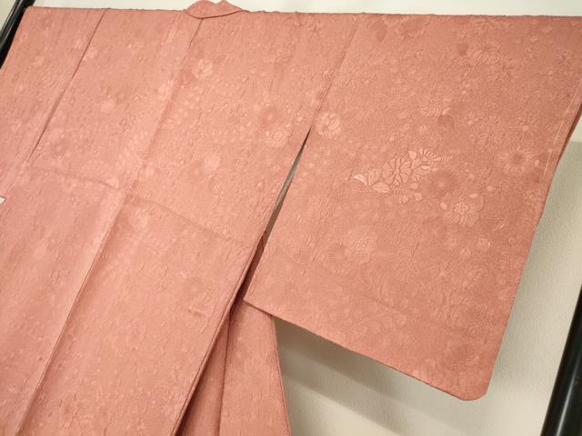 平和屋着物●無地絵羽訪問着　総刺繍　辻が花地紋　退紅色　正絹　逸品　未使用　DAAY9951az 平和屋着物○無地絵羽訪問着 総刺繍 辻が花地紋 退紅色 正絹
