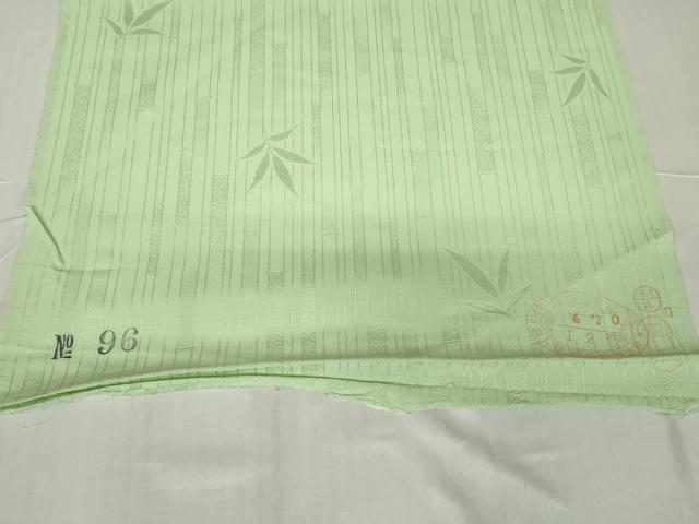 平和屋着物●上質な色無地　笹竹地紋　裏葉柳色　反端付き　正絹　逸品　未使用　DAAY9952az