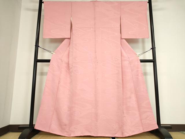 平和屋着物●上質な色無地　片輪車地紋　桃色　正絹　逸品　DAAY9959az 平和屋着物○上質な色無地 片輪車地紋 桃色 正絹 逸品 DAAY9959az