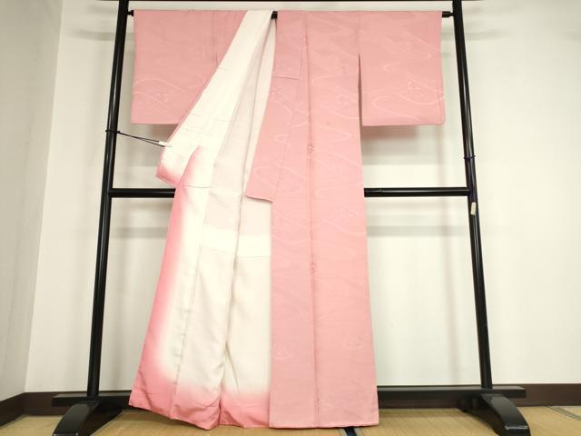 平和屋着物●上質な色無地　片輪車地紋　桃色　正絹　逸品　DAAY9959az 平和屋着物○上質な色無地 片輪車地紋 桃色 正絹 逸品 DAAY9959az