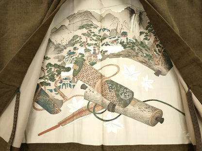 平和屋着物●男性 紬 アンサンブル 赤墨色 正絹 逸品 DAAY9962az