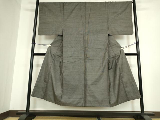 平和屋着物●男性 本場大島紬 アンサンブル 長羽織 亀甲柄 正絹 逸品 DAAY9964az