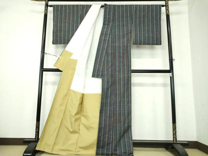 平和屋着物●上質な紬 間道 正絹 逸品 DAAZ0008ps