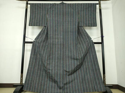 平和屋着物●上質な紬 間道 正絹 逸品 DAAZ0008ps