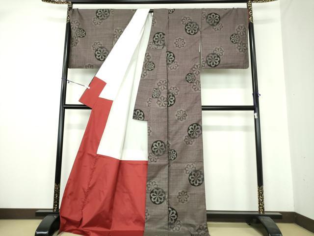 平和屋着物●本場大島紬 9マルキ 源氏車 ロング丈 正絹 逸品 DAAZ0013ps