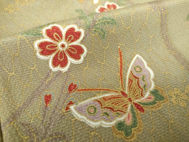平和屋着物●訪問着 舞蝶花文 暈し染め 金彩 正絹 逸品 DAAZ0024ps