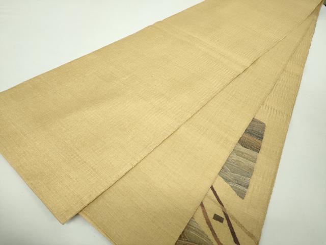 平和屋着物▽太鼓柄袋帯 スリーシーズン帯 春 夏 秋 すくい織 流水文 金糸 やまと誂製 正絹 逸品 DAAZ0046ps