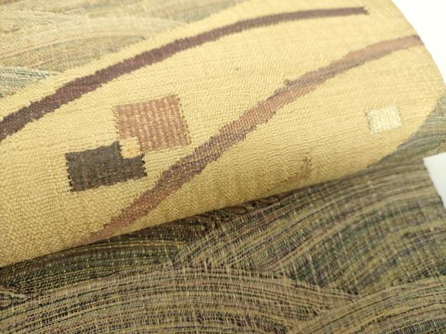 平和屋着物▽太鼓柄袋帯 スリーシーズン帯 春 夏 秋 すくい織 流水文 金糸 やまと誂製 正絹 逸品 DAAZ0046ps