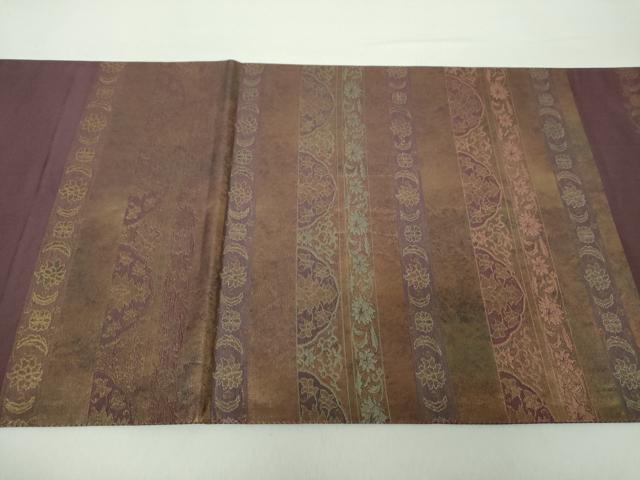 平和屋着物●六通柄袋帯　名物裂間道　金糸　引箔　正絹　逸品　DAAZ0049ps