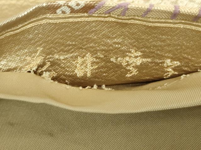 平和屋着物●ファッションデザイナー 花井幸子　六通柄袋帯　唐織　雪輪笹松文　金糸　正絹　逸品　DAAZ0058ps