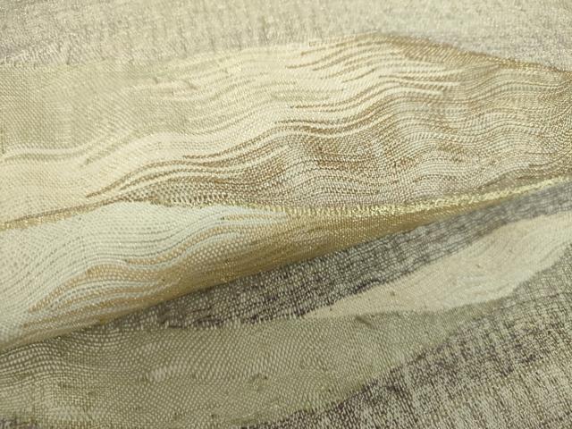 平和屋着物▽太鼓柄袋帯 スリーシーズン帯 春 夏 秋 すくい織 波霞 金糸 正絹 逸品 DAAZ0073ps