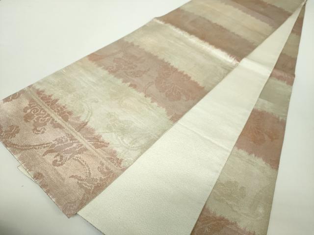 平和屋着物●銀座きしや 全通柄袋帯 牡丹唐草 金銀糸 正絹 逸品 DAAZ0079ps