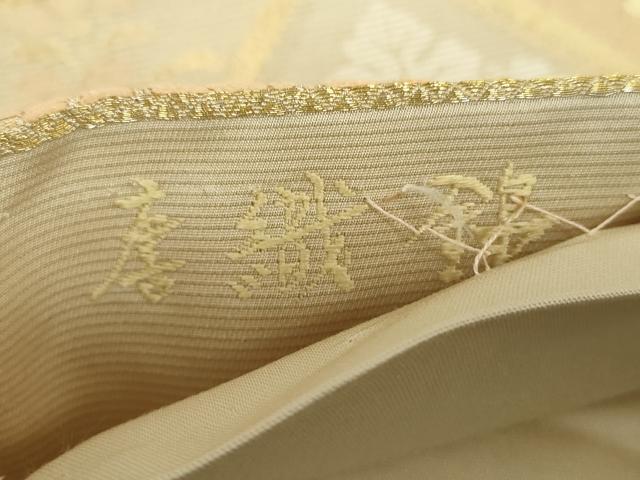 平和屋着物●六通柄袋帯 唐織錦 地紙花鳥文 金糸 正絹 逸品 未使用 DAAZ0099ps