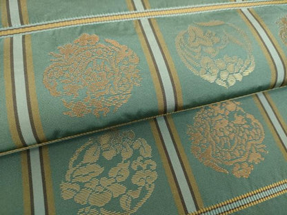 平和屋着物●両面　六通柄袋帯　花卉龍石畳文　金糸　正絹　逸品　DAAZ0121ps