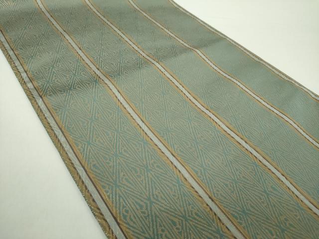 平和屋着物●両面　六通柄袋帯　花卉龍石畳文　金糸　正絹　逸品　DAAZ0121ps
